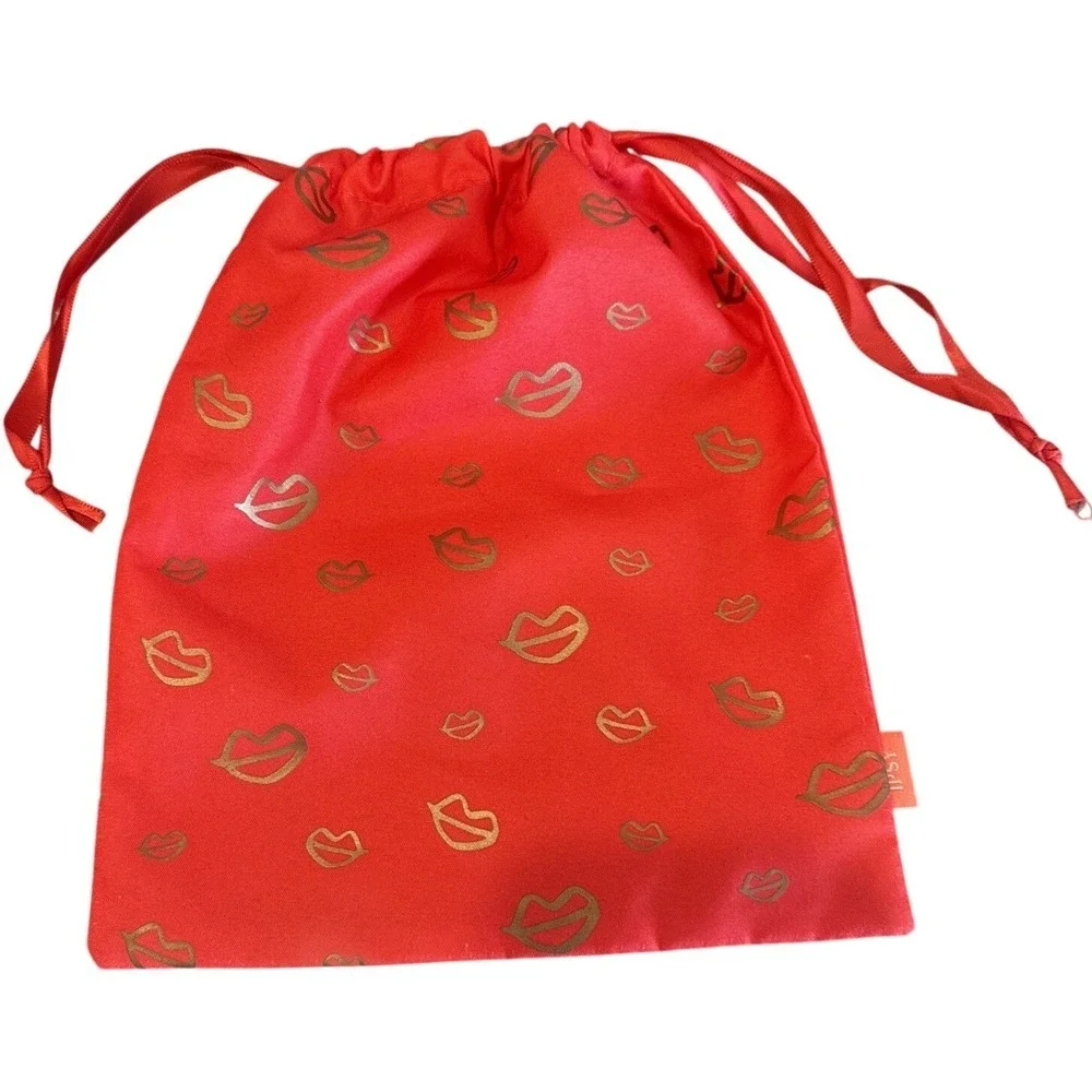 Ipsy Glam Bag Plus Drawstring February 2021 Kiss Marks Bag Only NEW Red